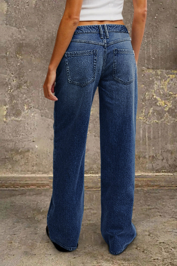 Denvara | Straight Leg Mid Rise Jeans