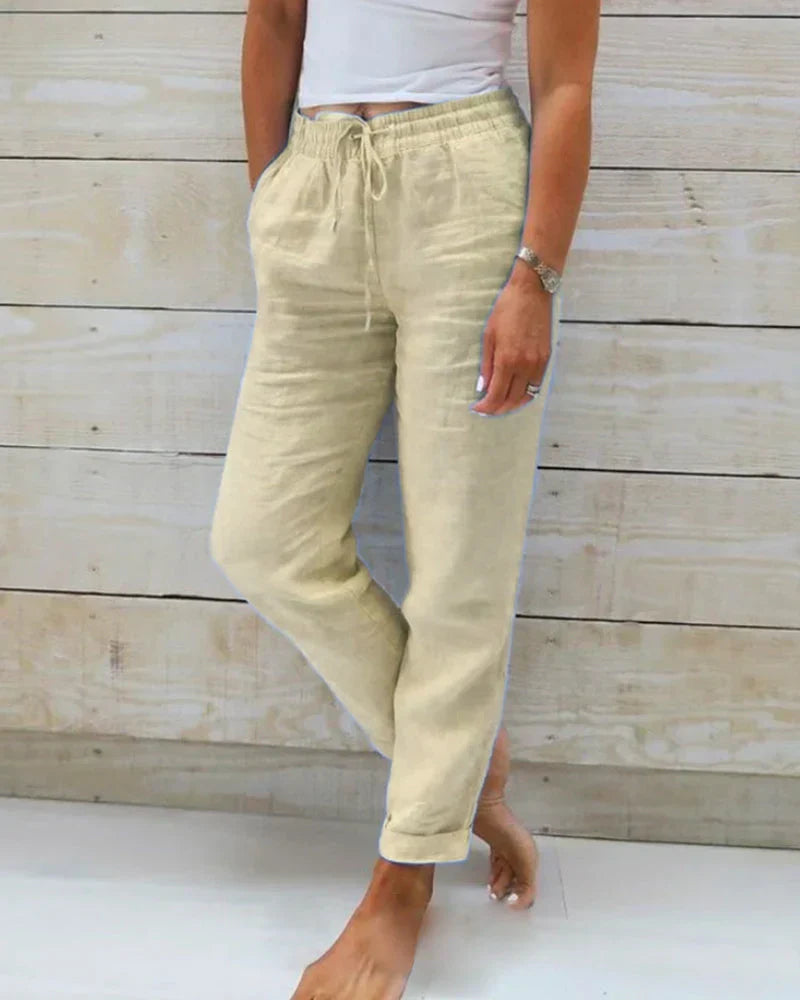 Lightweight Linen Pants Women Breathable Comfort